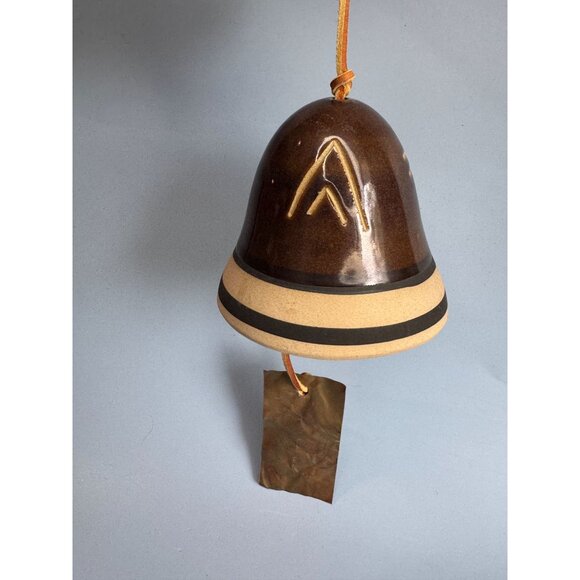 Native American Southwestern Pottery Bell With Leather Cord & Metal Clapper - Picture 5 of 9